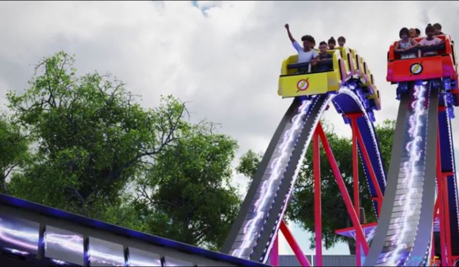 Six Flags Fiesta Texas anunció el martes que su nueva montaña rusa, Kid Flash Cosmic Coaster, debutará este verano. (Cortesía: Six Flags Fiesta Texas)