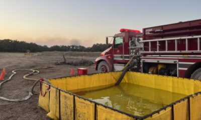 El grupo de trabajo contra incendios forestales respondió a un incendio de pasto en Georgetown en Cobb Creek Road el 19 de julio. (Cortesía del condado de Williamson)