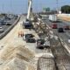 Construcción en el proyecto I-35 Capital Express South cerca de William Cannon Dr.