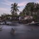 Escombros de una casa colapsada y árboles caídos en la costa de la comunidad de El Bosque, en el estado de Tabasco, México, el jueves 30 de noviembre de 2023. Las inundaciones provocadas por uno de los aumentos del nivel del mar más rápidos del mundo, y por tormentas invernales cada vez más brutales, han destruido prácticamente la localidad.(Felix Marquez / ASSOCIATED PRESS)