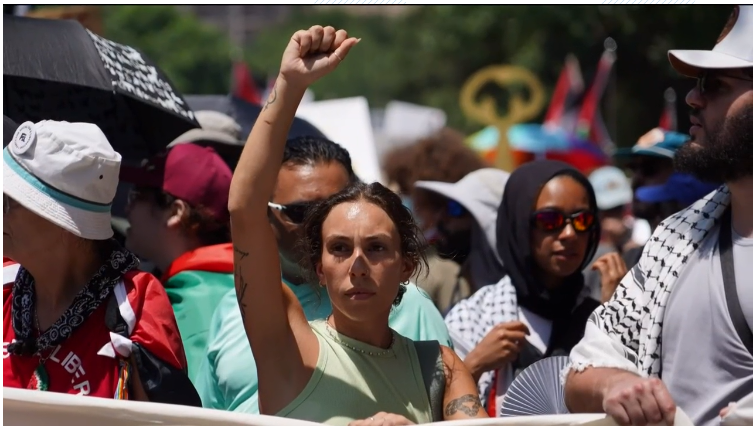 Manifestación pro palestina frente al Capitolio dejó dos personas arrestadas