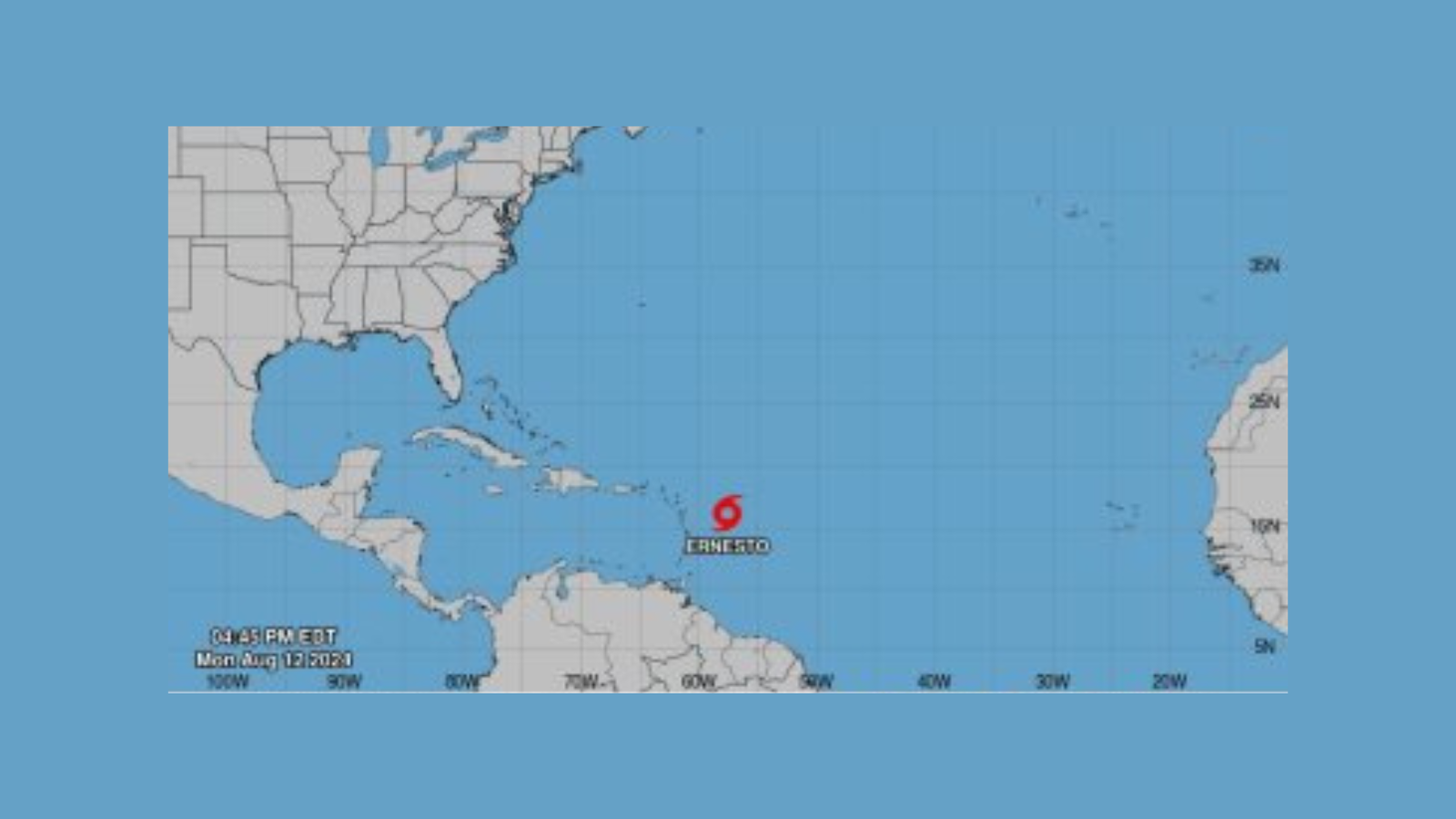 Tormenta tropical Ernesto amenaza a Puerto Rico y las Islas Vírgenes