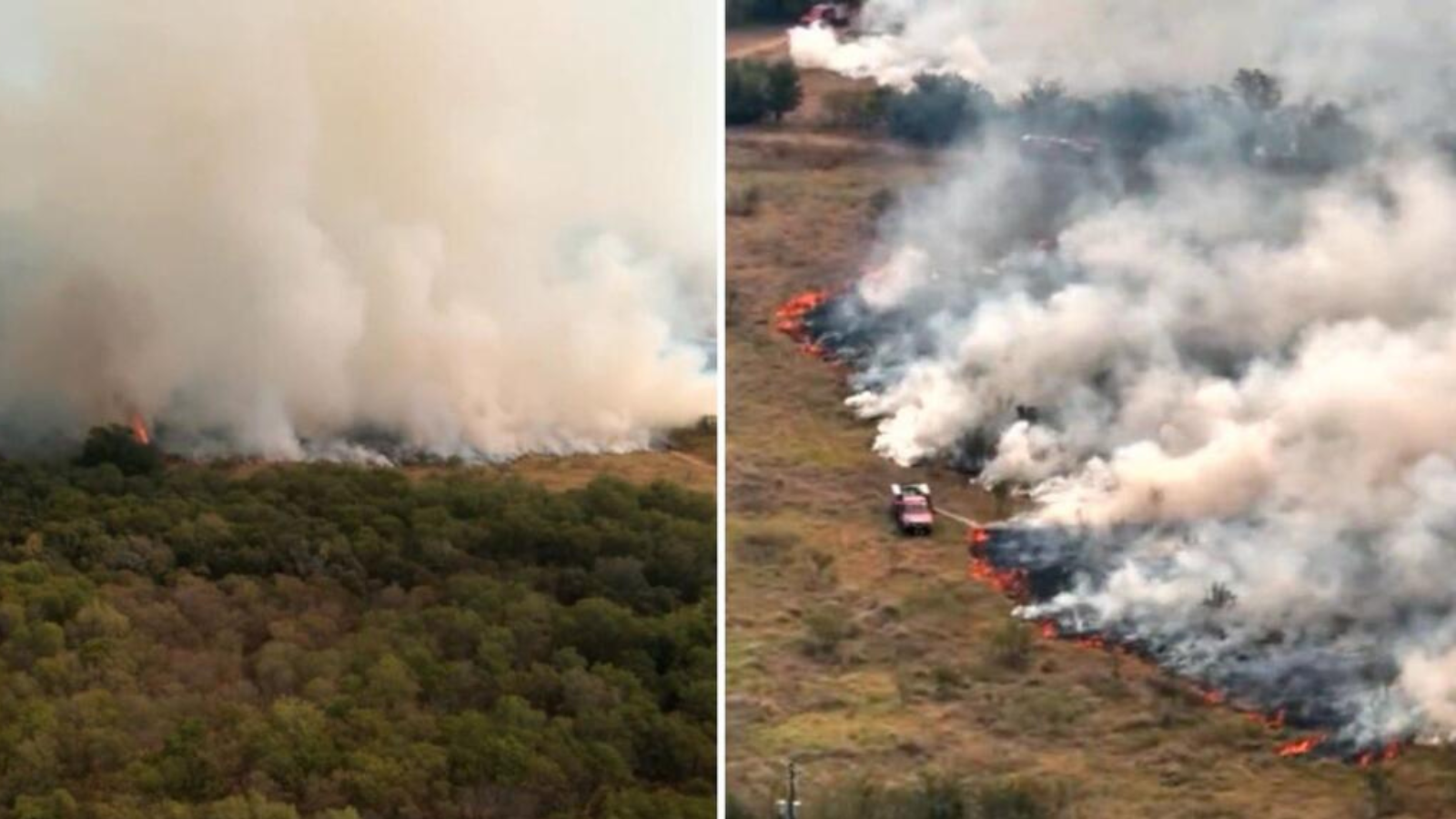 Amenaza un incendio forestal a hogares y escuelas en el este 