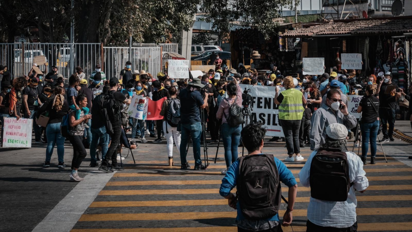 Manifestacion de migrantes / Foto: @PuebloSF En X