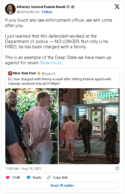 Foto: @AGPamBondi en X