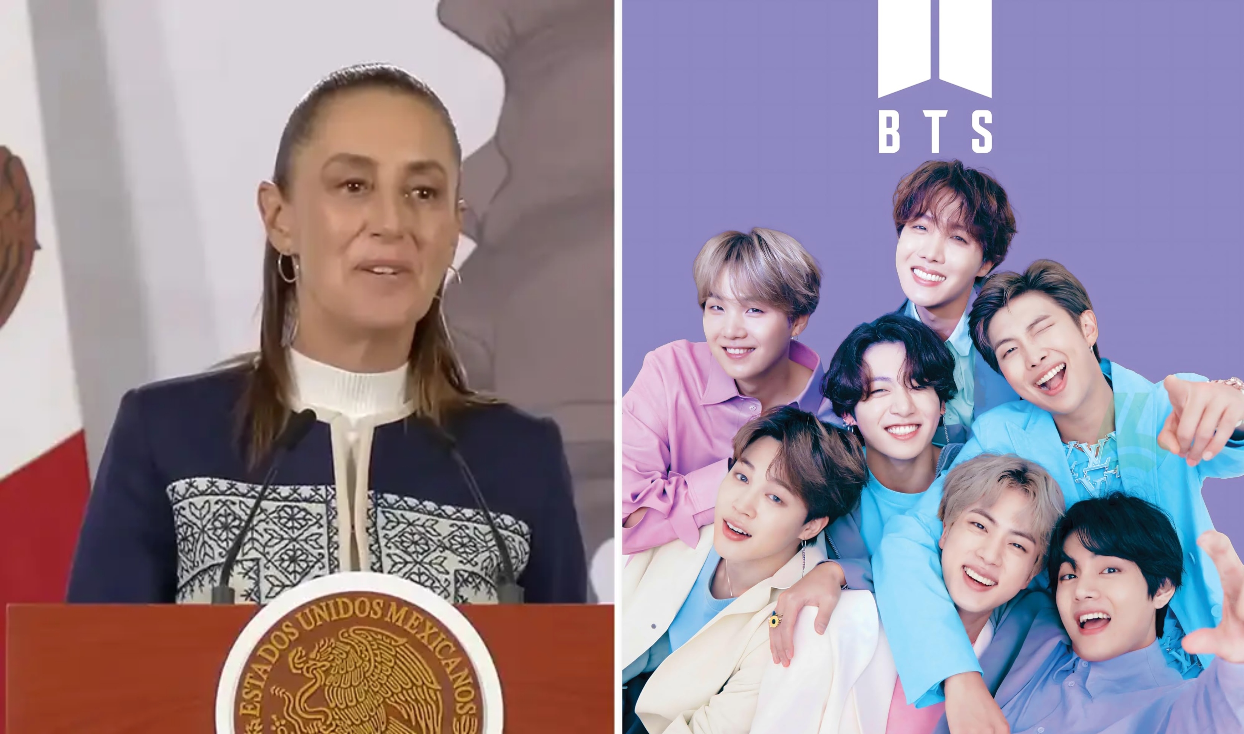 La presidenta de México y bts