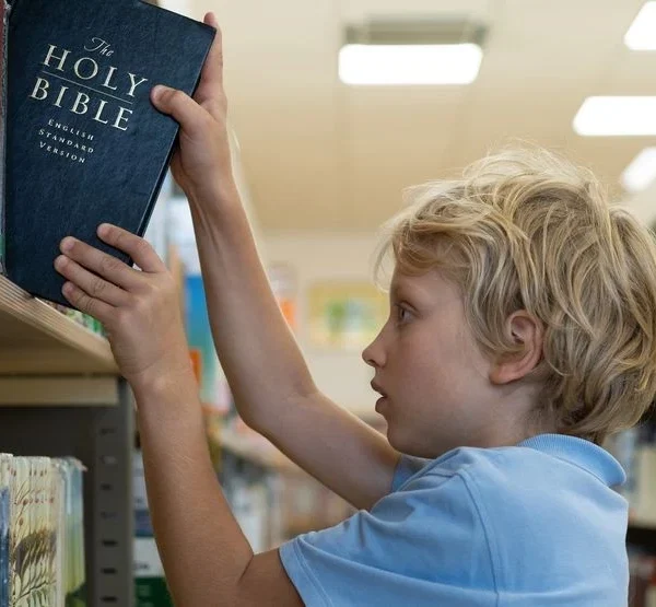 Little boy with Holy Bible